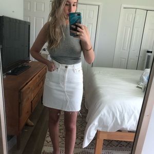 Levi White Denim Cutoff Skirt